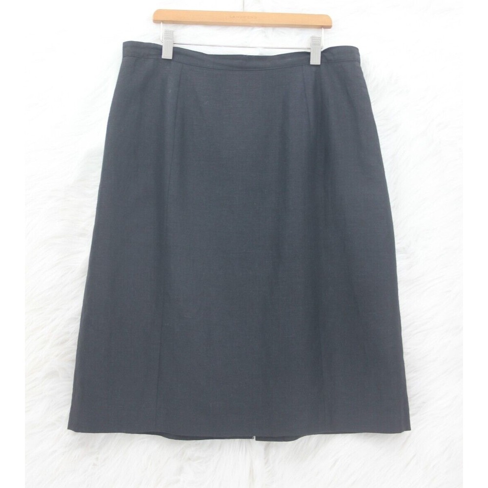 Bloomingdales Skirt Women's 16 Black Vintage Lined Straight Pencil Knee Classic